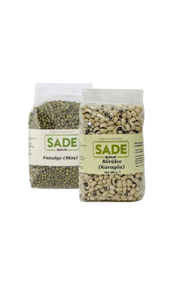 Sade Organik SADE KARAGÖZ BÖRÜLCE 500 GR VE MAŞ FASULYE 500 GR ürün görseli 1