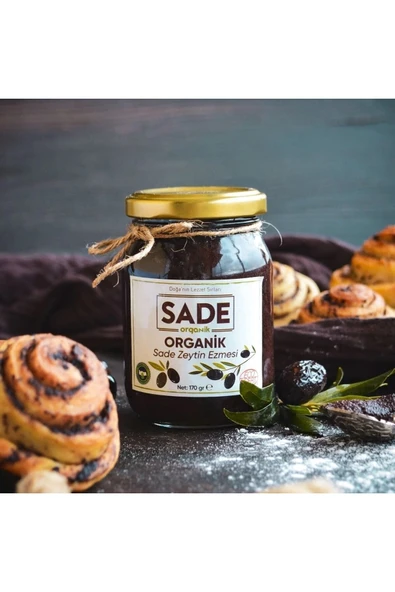 Sade Organik Siyah Zeytin Ezmesi 170 gr ürün görseli 1