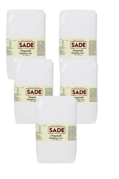 Sade Organik Beyaz Buğday Unu 5x1000 Gr ürün görseli 1