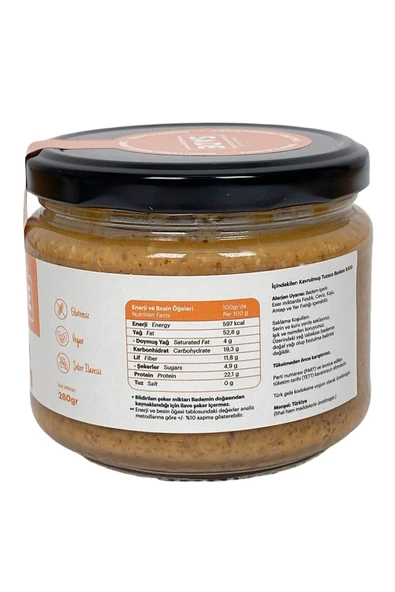 Sade Gurme % 100 Badem Ezmesi Sade 280g - Resim 4