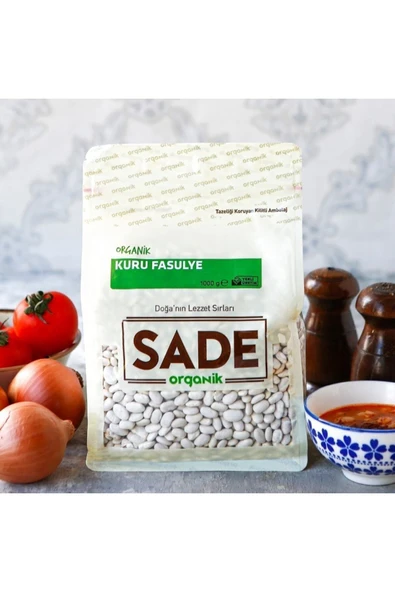 Sade Organik Kuru Fasulye 1000 Gr ürün görseli 1