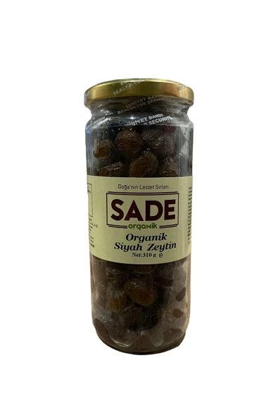 Sade Organik Siyah Zeytin 310 GR ürün görseli 1