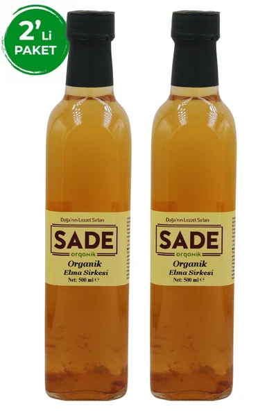 Sade Organik Elma Sirkesi 2x500 ml ürün görseli 1
