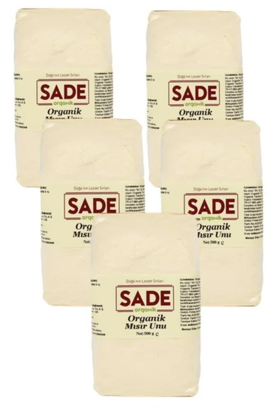 Sade Organik Mısır Unu 5x500 gr ürün görseli 1