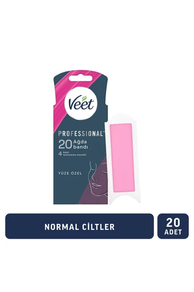 Veet Professional Yüz Bölgesi Sir Ağda Bandı Normal Ciltler Için 20'li ürün görseli 1