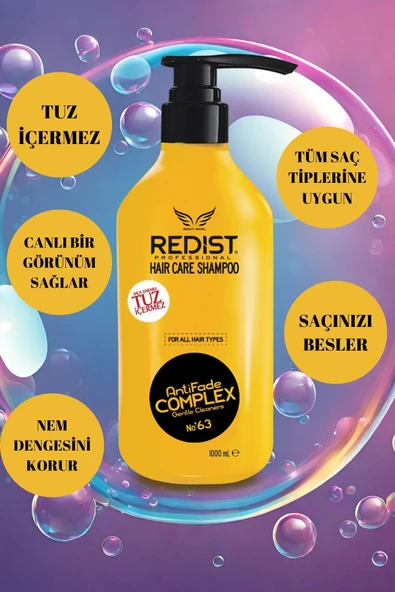 Redist Haircare Shampoo 1000 Ml Şampuan Tuz Içermez, Unisex, Tüm Saçlar Için Uygun ürün görseli 1