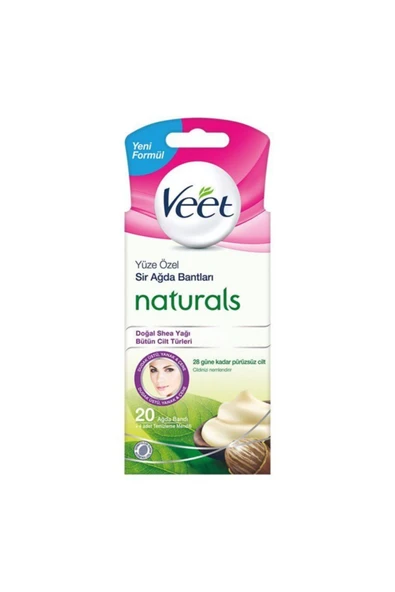 Veet Naturals Doğal Shea Yağı Yüz Bölgesi Sir Ağda Bantları 20 Adet ürün görseli 1