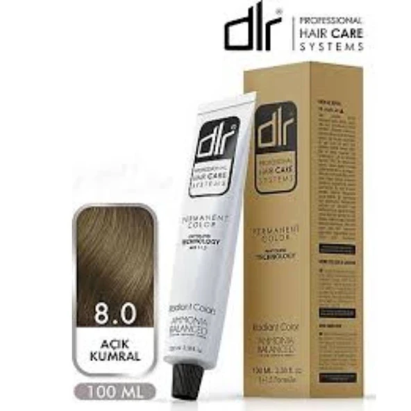 Dlr professıonal hair care Dlr Color 100 ml 8,0 Açık Kumral-8681807040615 ürün görseli 1