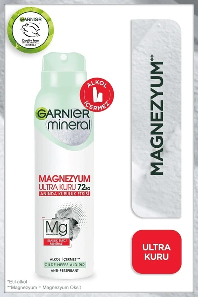 Garnier Mineral Magnezyum Ultra Kuru Sprey Deodorant ürün görseli 1