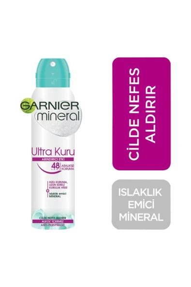 Garnier Kadın Deodorant Mineral Ultra Kuru Sprey 150 ml-STRYALTYMZ1031928 ürün görseli 1