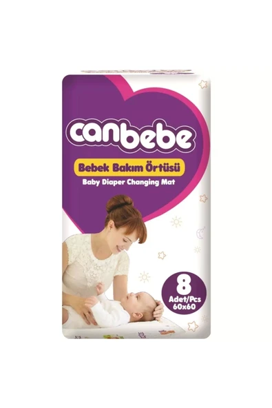 Canbebe Bebek Bakım Örtüsü 60x60 Cm 8 Adet ürün görseli 1