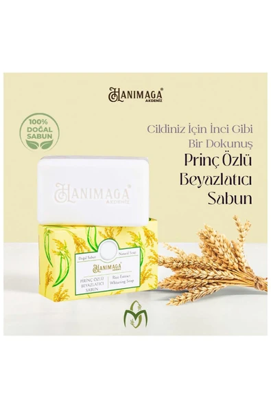 Hanımağa Akdeniz Pirinç Özlü Beyazlatıcı Sabun 100 Gr,pirinç ürün görseli 1