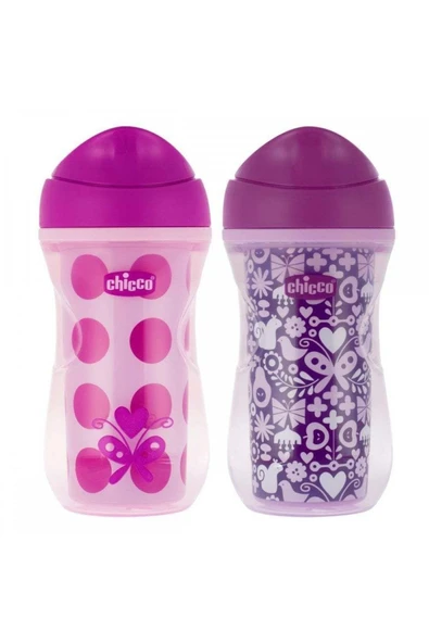 Chicco Yalıtımlı Aktive Bebek Bardağı 14 Ay Pembe 266 ml ürün görseli 1