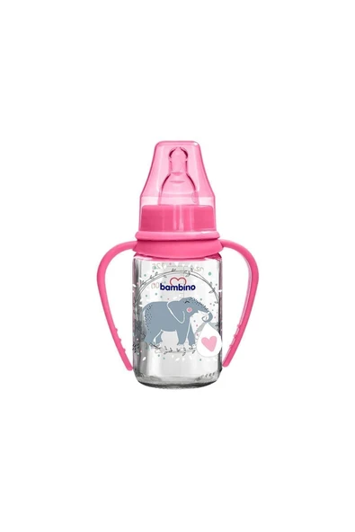 Bambino Kulplu Cam Biberon 125 ml ürün görseli 1