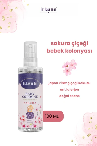Dr. Lavender Gallipoli Lavender Doğal Bitkisel Sakura Çiçeği Bebek Kolonyası 100 ml ürün görseli 1
