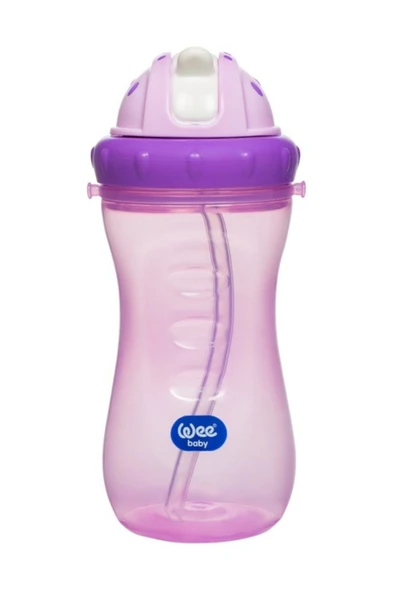 Wee Baby Pipetli Bardak Damlatmaz Suluk Alıştırma Askılı Mor ürün görseli 1