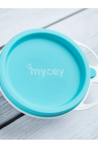 mycey Kapaklı Mama Tabağı - Yeşil ürün görseli 1