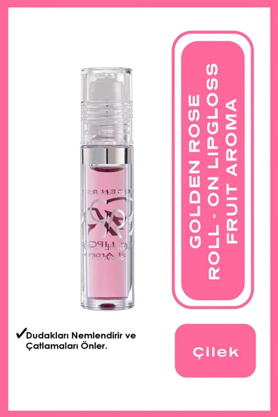 Golden Rose Roll On Lipgloss No:01 Strawberry - Meyveli Dudak Parlatıcısı - 8691190130008 ürün görseli 1