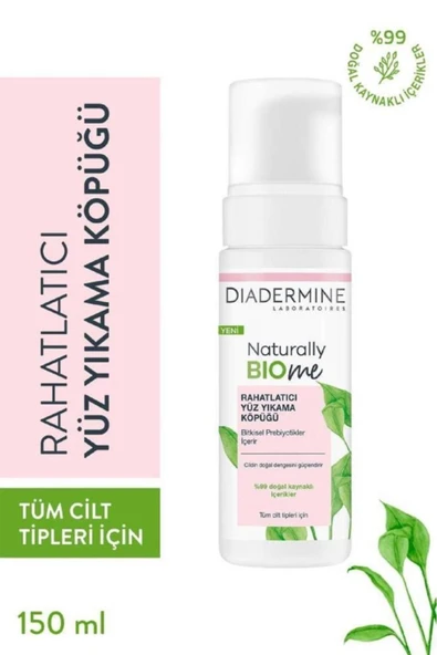 Diadermine Naturally Bio Me Rahatlatıcı Yüz Yıkama Köpüğü 150 ml ürün görseli 1