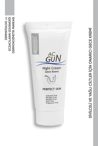 Dermoskin Acgun Sivilce ve Akneli Ciltler için Onarıcı Gece Kremi 30 Ml ürün görseli 1