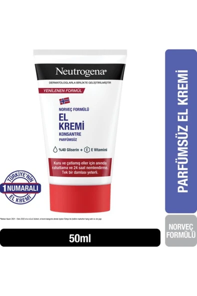 Neutrogena Norveç Formülü El Kremi Parfümsüz 50 ml ürün görseli 1