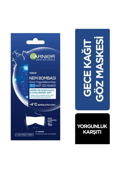 Garnier Nem Bombası Yorgunluklara Karşı Gece Kağıt Göz Maskesi ürün görseli 1
