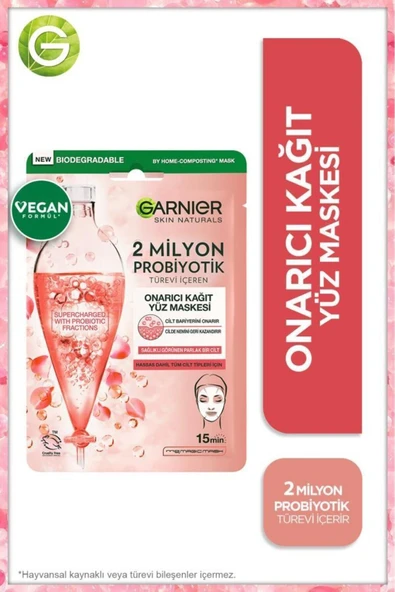 Garnier 2 Milyon Probiyotik Türevi Içeren Onarıcı Kağıt Yüz Maskesi ürün görseli 1