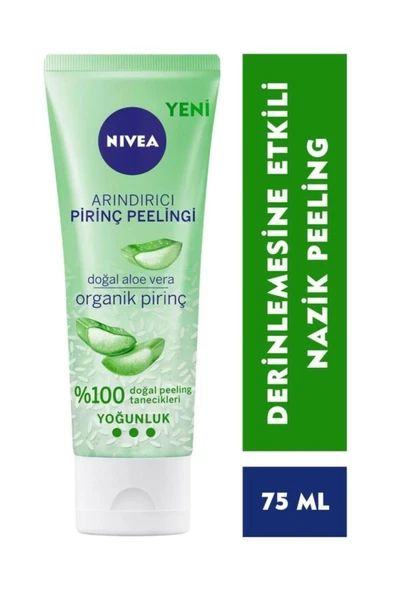 NIVEA Arındırıcı Organik Pirinç Peeling 75ml, Karma Ciltler, Aloe Vera I?le Siyah Nokta Ve Yüz Temizleyici ürün görseli 1