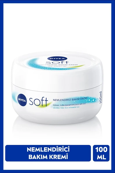 NIVEA Soft Krem 100ml,nemlendirici Bakım Kremi, Yüz, Vücut, El, Jojoba Yağı Ve E Vitamini,tüm Cilt Tipleri ürün görseli 1
