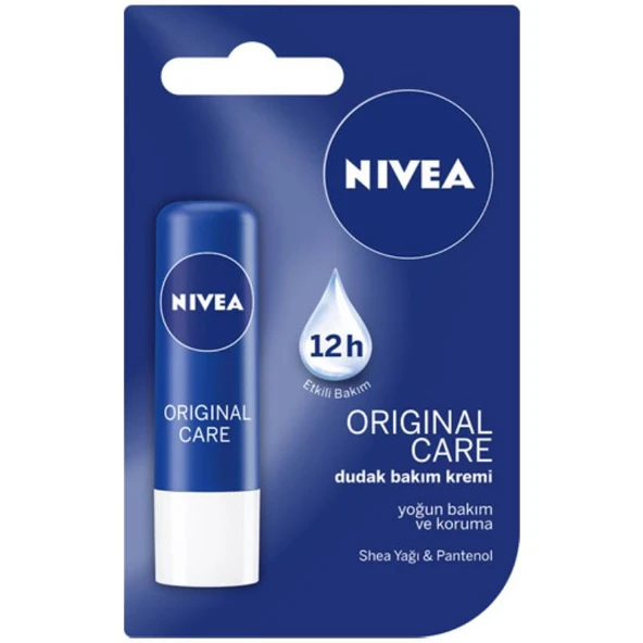 NIVEA Original Care Renksiz Dudak Bakım Kremi, 24 Saat Nemlendirici, Shea Yağı, 4,8gr ürün görseli 1