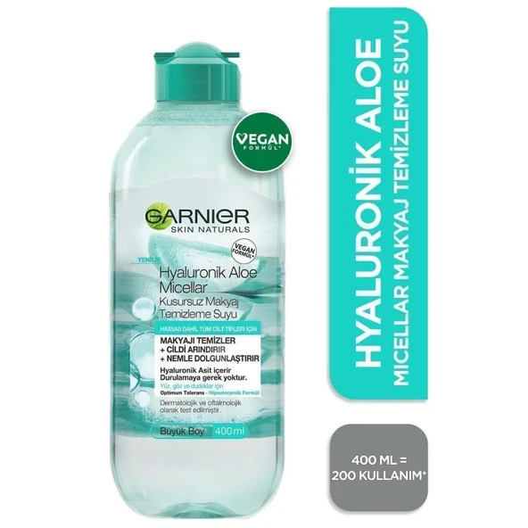 Garnier Hyaluronik Aloe Micellar Kusursuz Makyaj Temizleme Suyu 400ml ürün görseli 1