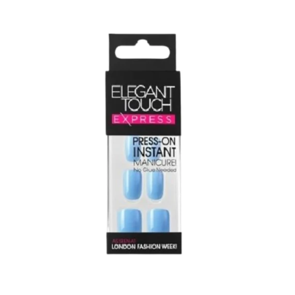 Elegant Touch Express Polished Pastel Blue Kendinden Yapışkanlı Takma Tırnak ürün görseli 1