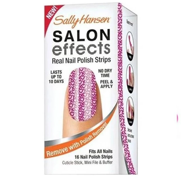 Sally Hansen Salon Effects- Gerçek Ojeden Yapılan Desenli Oje Bandı Cross My Heart ürün görseli 1