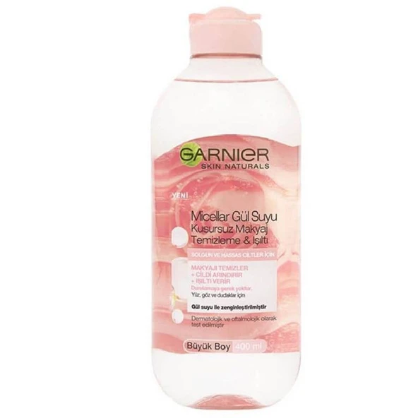 Garnier Micellar Gül Suyu Kusursuz Makyaj Temizleme Işıltı 400ml ürün görseli 1