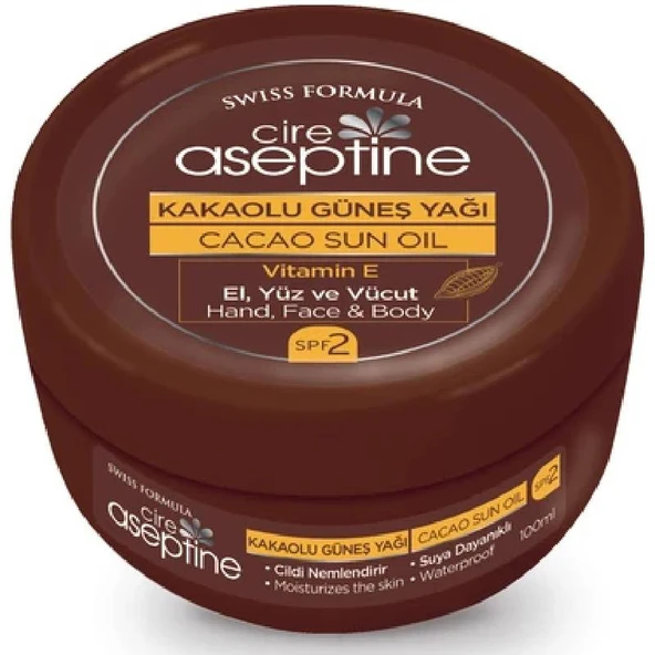 CIRE ASEPTINE Kakaolu Spf 2 Güneş Yağı 100 ml ürün görseli 1