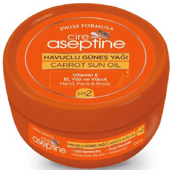 CIRE ASEPTINE Cire Aceptıne Sun Havuçlu Güneş Yağı Kavanoz 100ml ürün görseli 1