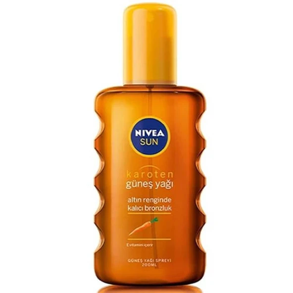 NIVEA Sun Karoten Özlü Yoğun Bronzlaştırıcı Güneş Yağ Sprey 200ml, E Vitamini, Uva Uvb, Doğal Bronzluk ürün görseli 1