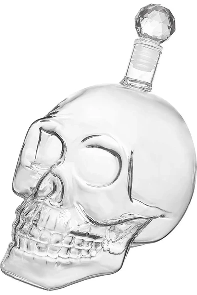 Crystal Head Kuru Kafa Cam Şişe Viski Likör Hediyelik Sürahi 550 Ml ürün görseli 1