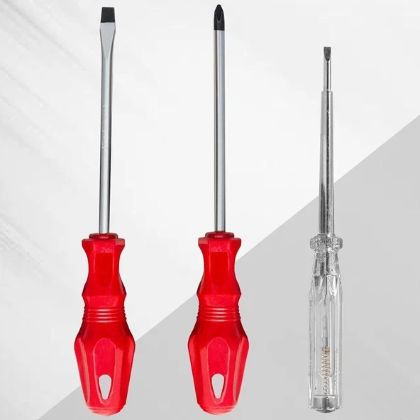3 lü Tornavida Seti Düz Tornavida - Yıldız Tornavida - Kontrol Kalemi TG-53-vice/(1395) 2436 TG-1395 263265 ürün görseli 1