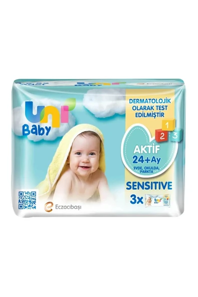 Uni Baby Aktif Sensitive Islak Havlu 3 X 52 Li ürün görseli 1