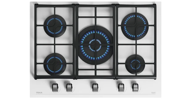 TEKA GZC 75330 WH EXACTFLAME 5 GÖZLÜ BEYAZ 70 CM ANKASTRE GAZLI OCAK ürün görseli 1