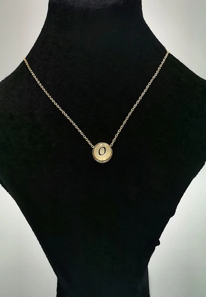 Gold Renk Küçük Boy Kararmaz ''U'' Harfli Kolye ürün görseli 1