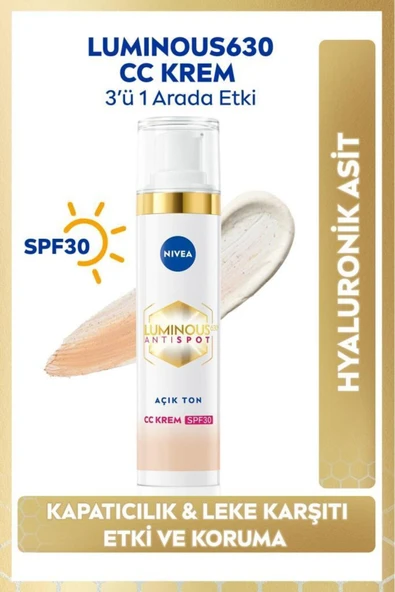 NIVEA LUMINOUS LEKE KARŞITI CC KREM AÇIK TON 40 ML ürün görseli 1