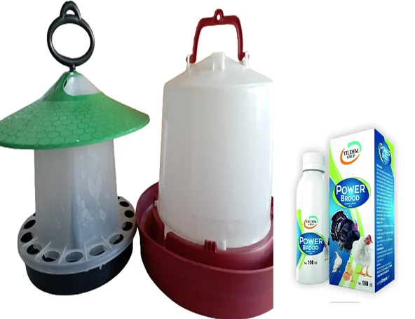 Tavuk Yemlik 4 Kg Ve Tavuk Suluk 8 Lt(Tavuk,Civciv Ve Hindi İçin Yemlik )+ Power Brood 100 ml ürün görseli 1