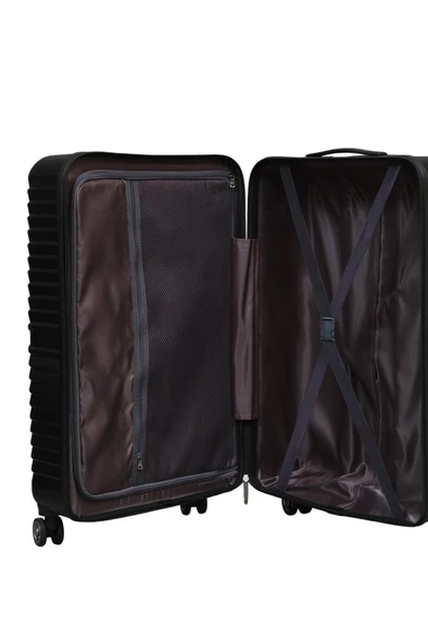 Orta Boy %100 Polikarbon Valiz Siyah 1811 - Resim 6
