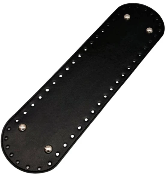 Angel Çanta Aksesuar Suni Deri 37x10 cm Oval Çanta Taban Siyah Renk Gümüş Aparatlı ürün görseli 1
