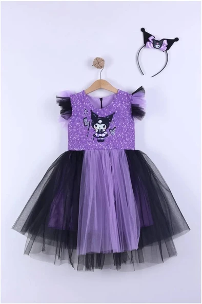Kuromi Baskılı  Kız Elbise 3/10 Yaş ürün görseli 1