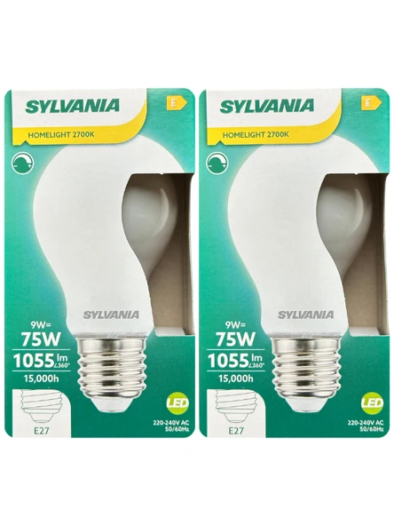 (2 Adet) Sylvania 9W (75W) 2700K (Sarı Işık) Dim Edilebilir E27 Duylu (Kalın Duy) Soft Led Ampul ürün görseli 1
