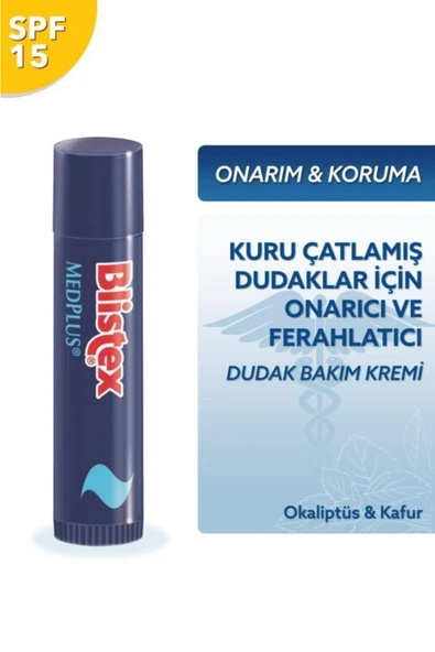 Blistex Kuru Ve Çatlamış Dudaklara Bakım SPF 15 Medplus Stick 4,25 gr ürün görseli 1