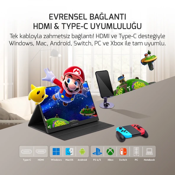 EZCOOL LITE E15T 15,6   TOUCH 60HZ FHD PORTABLE ürün görseli 1